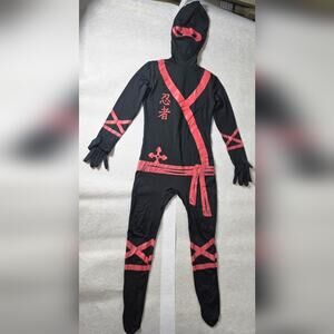 Black and Red Ninja Costume Size 10-12